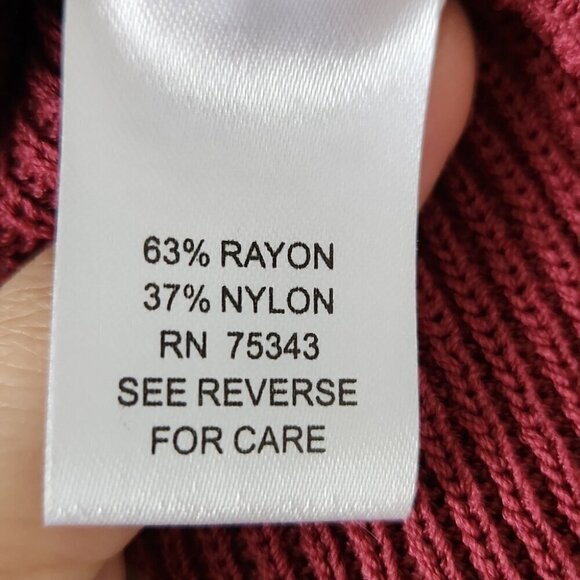 TORN BY RONNY KOBO | knit peplum top sweater burgundy red sz M - Picture 5 of 6